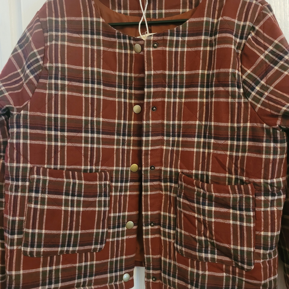 Hem & Thread Rust Plaid Jacket